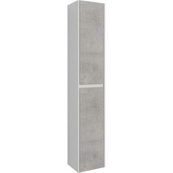 Пенал LEMARK COMBI 35 см подвесной/напольный, 2-х дверный, открывание лево/право, цвет Бетон/Белый глянец